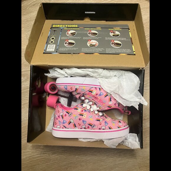 Heelys Pro 20 Skate Shoes Pink Rainbow Unicorn & Emoji in box US Child Sz 13 EUC - Picture 2 of 10